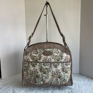 French Company VINTAGE  XS 15.5” tapestry and suede  bag made by Louis Vuitton